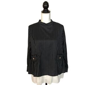 Nautical Pinstripe Victorian romantic blouse Weiya-Fushi